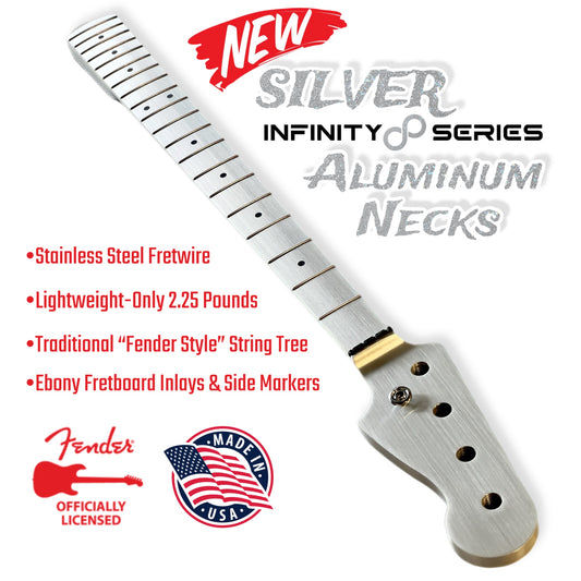 *NEW* Fender® Licensed Aluminum Bass Neck -Silver Infinity Series-